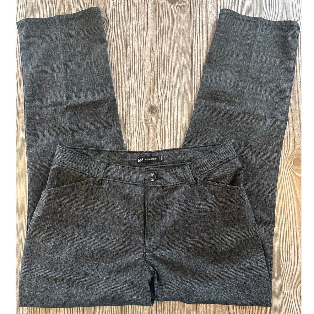 Lee relaxed fit 1889 work pants women’s size 10 petite gray subtle plaid check